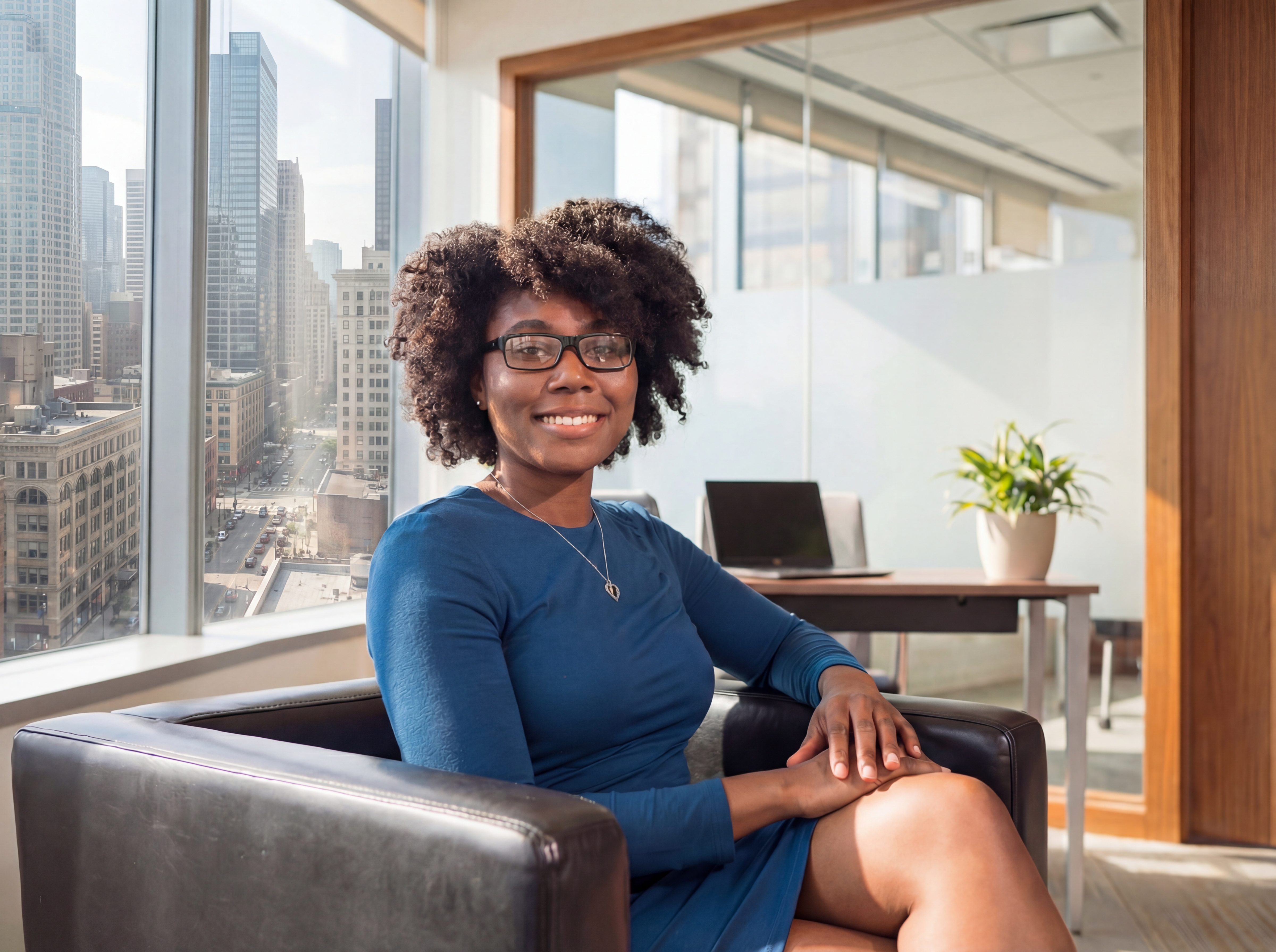 Confident professional woman in modern office